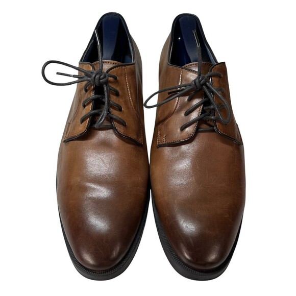 WINTHROP Callan Brown Leather Oxford Dress Shoes Men Size 11 Cognac Old Money - Picture 2 of 9
